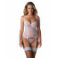 Корсет Obsessive Alissium corset & thong, M/L, гибкие косточки, открытая спина, стринги в комплекте - [Фото 1]