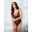Боди Obsessive Novenes teddy, XS/S, прозрачное, чашки на косточках, декор в виде лент - [Фото 3]