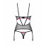 Корсет Obsessive Novenes corset & thong, XS/S, прозрачный, открытая спина, стринги в комплекте - [Фото 5]