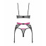 Комплект Obsessive Novenes 3-pcs set, XS/S, прозрачный лиф на косточках, стринги, пояс - [Фото 5]