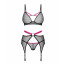 Комплект Obsessive Novenes 3-pcs set, XL/2XL, прозрачный лиф на косточках, стринги, пояс - [Фото 4]