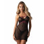 Пеньюар Obsessive Novenes chemise & thong, XL/2XL, облегающий, прозрачный, со стрепами, стринги в ко - [Фото 1]
