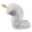 Металлическая анальная пробка Лисий хвост LOCKINK SEVANDA White Fox-Tail Anal Pear-shape Plug - [Фото 5]