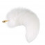 Металлическая анальная пробка Лисий хвост LOCKINK SEVANDA White Fox-Tail Anal Rose-shape Plug - [Фото 2]