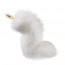 Металлическая анальная пробка Лисий хвост LOCKINK SEVANDA White Fox-Tail Anal Rose-shape Plug - [Фото 1]