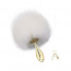 Металлическая анальная пробка Кроличий хвост LOCKINK SEVANDA White Bunny-Tail Anal Rose-shape Plug - [Фото 1]