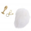 Металлическая анальная пробка Кроличий хвост LOCKINK SEVANDA White Bunny-Tail Anal Rose-shape Plug - [Фото 3]