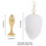 Металлическая анальная пробка Кроличий хвост LOCKINK SEVANDA White Bunny-Tail Anal Pear-shape Plug - [Фото 6]