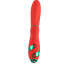 Вибратор-кролик с флоггером LOCKINK SEVANDA Whip Vibrating Massage Wand - Red & Green - [Фото 4]