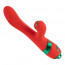 Вибратор-кролик с флоггером LOCKINK SEVANDA Whip Vibrating Massage Wand - Red & Green - [Фото 5]