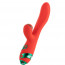 Вибратор-кролик с флоггером LOCKINK SEVANDA Whip Vibrating Massage Wand - Red & Green - [Фото 3]