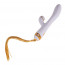 Вибратор-кролик с флоггером LOCKINK SEVANDA Whip Vibrating Massage Wand - White & Golden - [Фото 1]