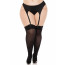 Чулки Leg Avenue Lace top opaque thigh highs Black 1X/2X - [Фото 1]