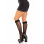 Носочки ажурные с рюшами Leg Avenue Sweetheart Ruffle Cuff Knee Highs Black, высокие - [Фото 6]