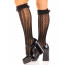 Носочки ажурные с рюшами Leg Avenue Sweetheart Ruffle Cuff Knee Highs Black, высокие - [Фото 2]
