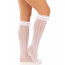 Носочки ажурные с рюшами Leg Avenue Sweetheart Ruffle Cuff Knee Highs White, высокие - [Фото 1]