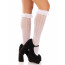 Носочки ажурные с рюшами Leg Avenue Sweetheart Ruffle Cuff Knee Highs White, высокие - [Фото 2]