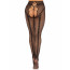 Чулки Leg Avenue Crotchless Net Tights with Heart Backseam Black One Size - [Фото 3]