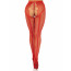 Чулки Leg Avenue Crotchless Net Tights with Heart Backseam Red One Size - [Фото 5]