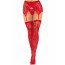 Чулки Leg Avenue Leg Avenue Lace thigh highs & garterbelt Red One Size - [Фото 1]