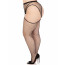 Чулки Leg Avenue Stokings with O-ring Attached Garter Belt Black 1X/2X - [Фото 4]