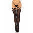 Чулки Leg Avenue Thigh highs with garter top Black One Size - [Фото 3]