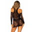 Мини-платье Leg Avenue Mini dress and matching gloves Black One Size - [Фото 3]