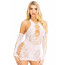 Мини-платье Leg Avenue Mini dress and matching gloves White One Size - [Фото 1]
