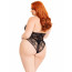 Боди Leg Avenue Floral lace deep-V teddy Black 1X/2X - [Фото 2]