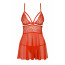 Бэби-долл Obsessive 838-BAB-3 babydoll & thong red S/M - [Фото 3]