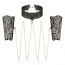 Кружевные наручники и воротник Rosy Gold - Lace Cuffs and Collar - Black - [Фото 1]