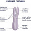 Клиторальный вибратор Satisfyer Threesome 2 Violet, 3 гибких пальчика, 3 мотора - [Фото 6]