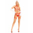 Портупея с чокером и гартеры Leg Avenue 2PC Vegan Leather Nurse Harness Teddy and Headband Red S - [Фото 6]
