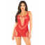 Платье Leg Avenue Lace and Net Mini Dress with Dual Strap One Size, Red - [Фото 5]