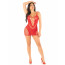 Платье Leg Avenue Lace and Net Mini Dress with Dual Strap One Size, Red - [Фото 6]