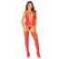Комплект Leg Avenue Cami Garter with Stockings and String One Size, Red - [Фото 4]