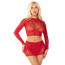 Комплект Leg Avenue Rhinestone Crop Top and Mini Skirt One Size, Red - [Фото 1]