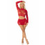 Комплект Leg Avenue Rhinestone Crop Top and Mini Skirt One Size, Red - [Фото 4]