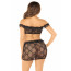 Комплект Leg Avenue Bow Net Ruffle Trimmed Bra Top and Skirt One Size, Black - [Фото 2]