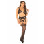 Комплект Leg Avenue Bra Top, String and Garter Belt Stockings One Size, Black - [Фото 3]