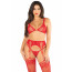 Комплект Leg Avenue Bra Top, String and Garter Belt Stockings One Size, Red - [Фото 1]