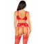 Комплект Leg Avenue Bra Top, String and Garter Belt Stockings One Size, Red - [Фото 4]