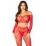 Комплект Leg Avenue Off The Shoulder Top and Footless Tights One Size, Red - [Фото 1]