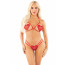 Комплект Leg Avenue Open Cup Bra and Pearl String One Size, Red - [Фото 1]