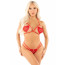 Комплект Leg Avenue Open Cup Bra and Pearl String One Size, Red - [Фото 2]