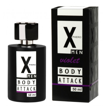 Духи з феромонами для чоловіків X phero Men Violet Body Attack, 50 ml