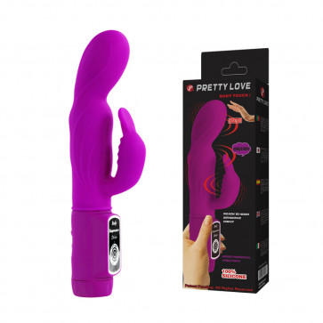 Hi-tech вібратор - Pretty Love Body Touch Vibrator + кролик - фіолетовий