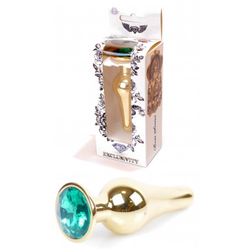 Анальна пробка Boss Series - Jewellery Gold BUTT PLUG Green, BS6400069