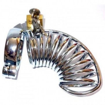 Metal Long Centipede Chastity Device with Two Rings