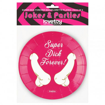 Паперові тарілки Super Dick Forever Bachelorette (пакет із 6 штук)